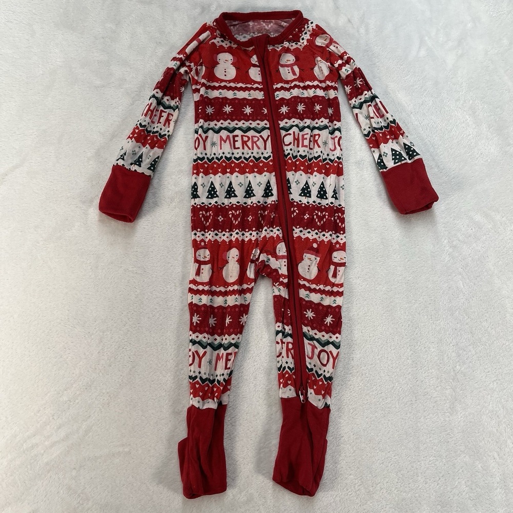 Little Sleepies Bamboo Sleeper Unisex Baby 3-6m Christmas Snowman